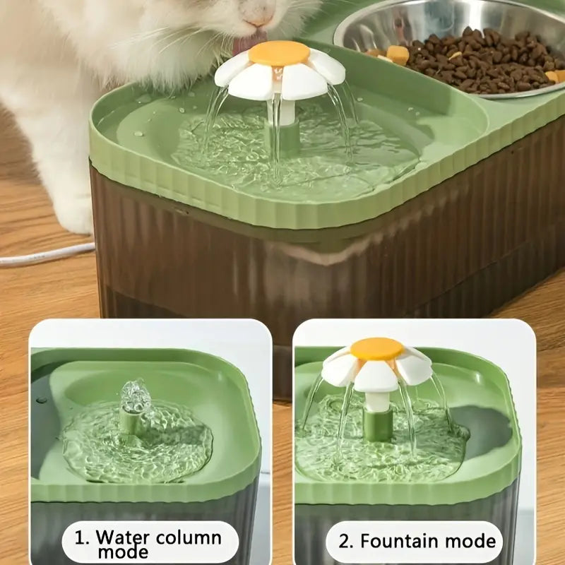 Vattenfontän med Matskål – 3 L Tyst & Smart Hund- & Kattskål