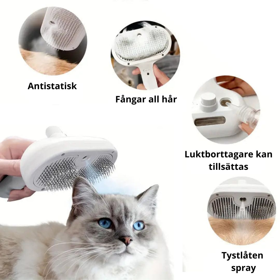 Ångborste för Hund & Katt – Skonsam & Effektiv Pälsvård