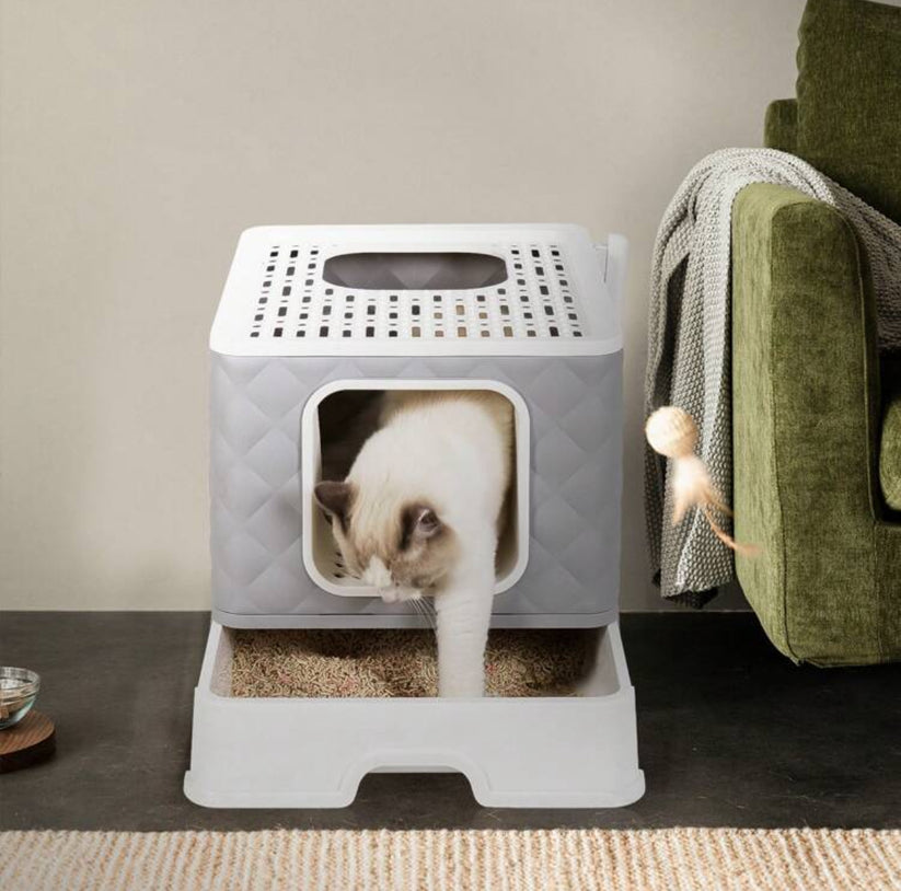 Kattlådehus med Utdragbar Låda