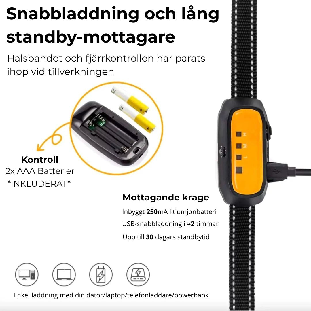 2 i 1 Citronella Antiskällhalsband med fjärrkontroll – Skonsam och effektiv träning för din hund