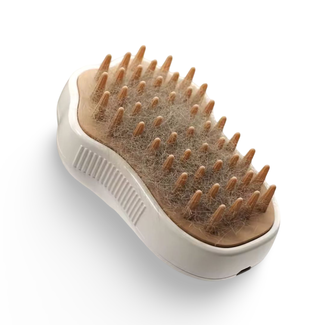 3-i-1 Groomingverktyg för Husdjur – Ångrengöring, Borst & Massage, Trådlös