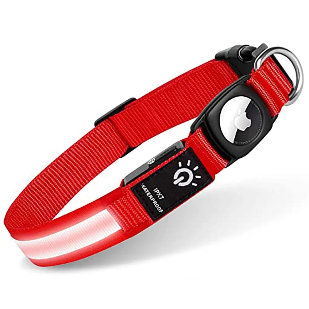 Lysande AirTag-halsband för Hund – Säkerhet och Synlighet i Mörker