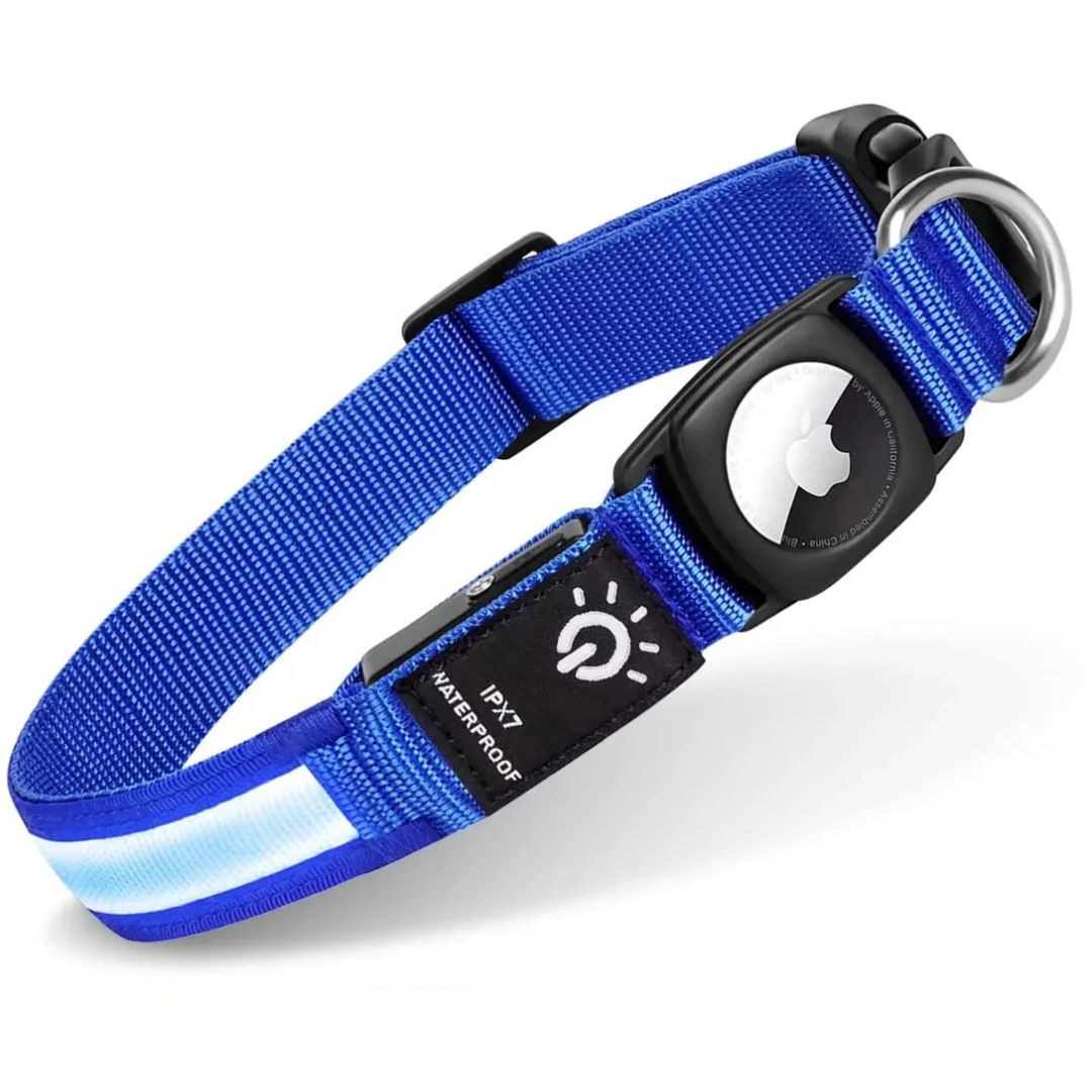 Lysande AirTag-halsband för Hund – Säkerhet och Synlighet i Mörker
