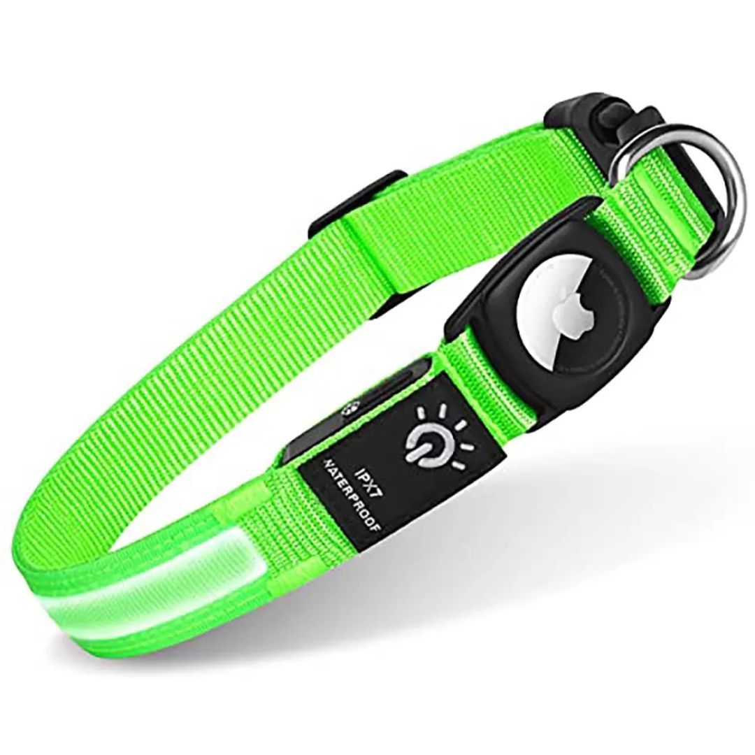 Lysande AirTag-halsband för Hund – Säkerhet och Synlighet i Mörker