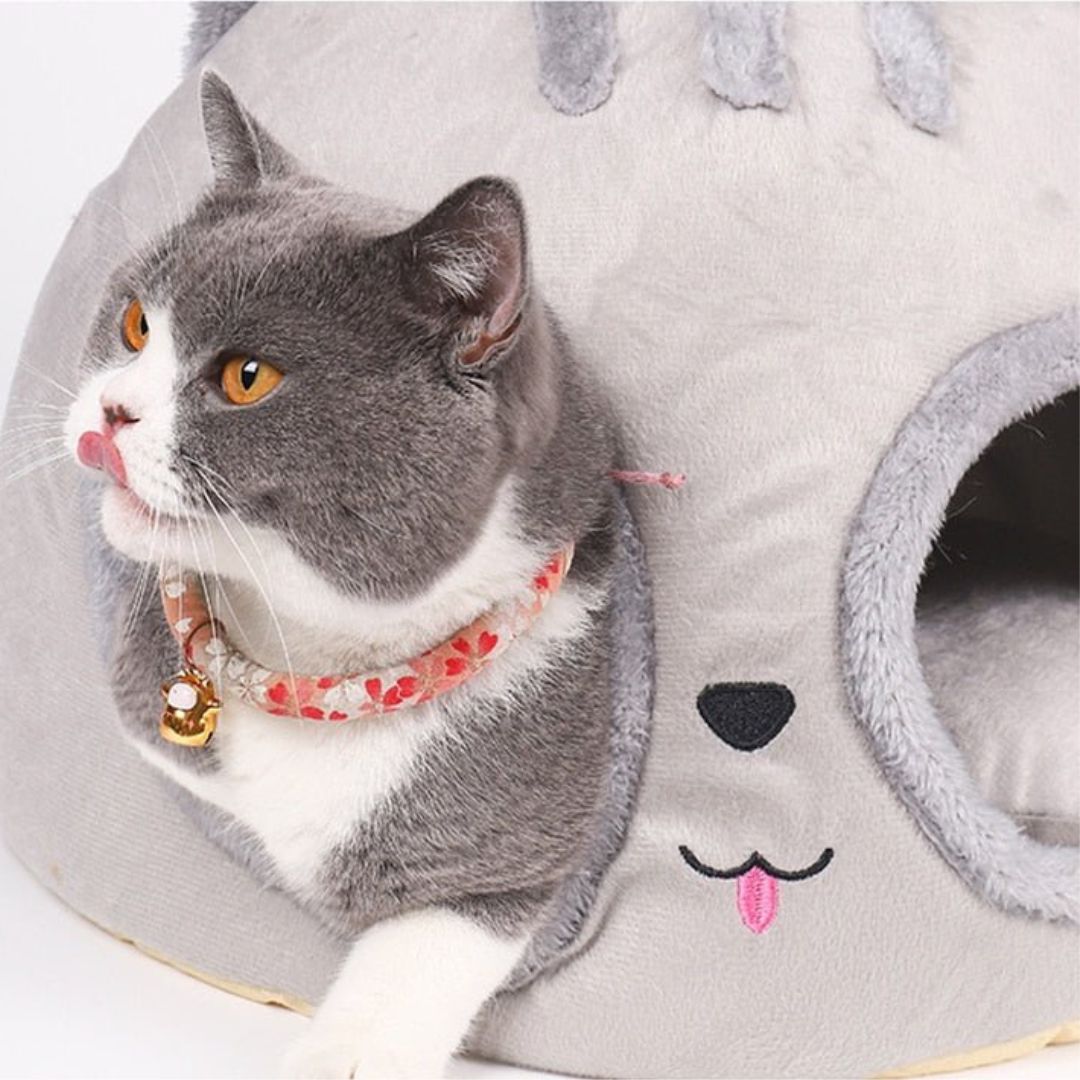 Mysig kattbädd – Omslutande och trygg sovplats för avslappnade katter