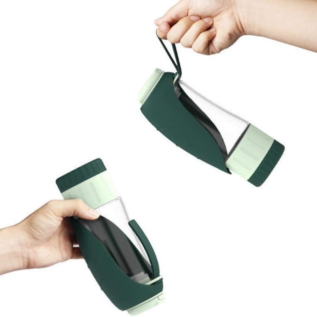 Portabel vattenflaska med vikbar skål för hundar och katter