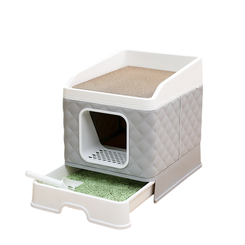 Kattlådehus med Utdragbar Låda