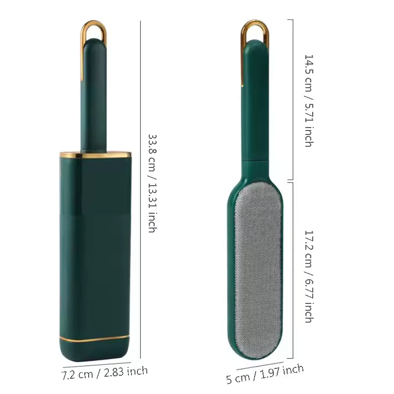 Dubbelsidig päls- och luddborste för snabb och effektiv rengöring av kläder och möbler