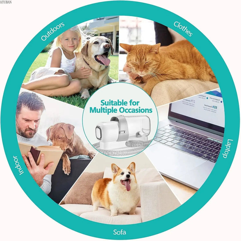 Grooming Trimmer med Dammsugare för Hund & Katt – Effektiv Pälsvård & Renstädning