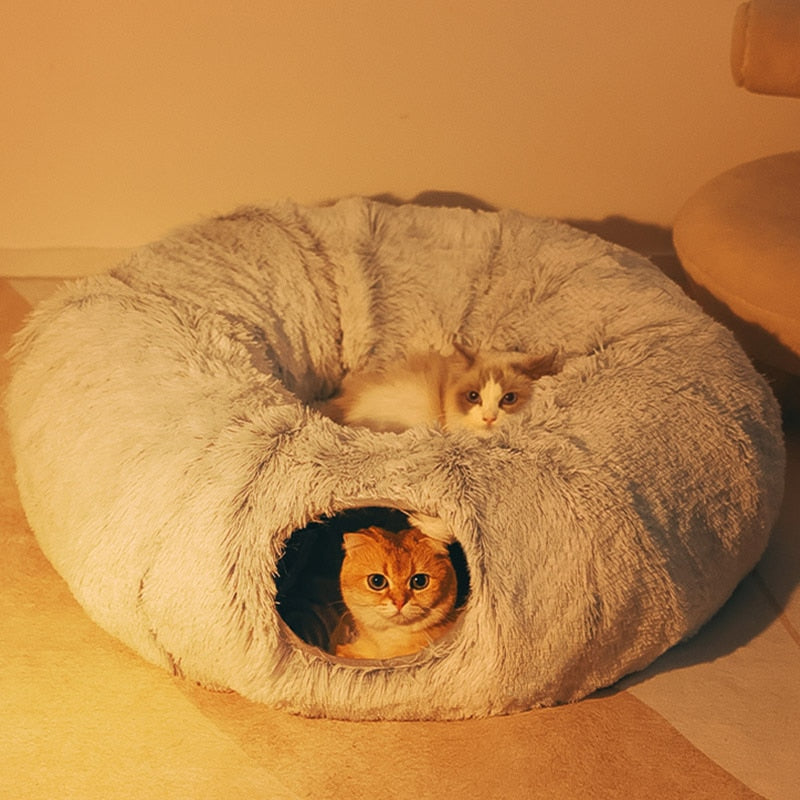 Donut Kattunnelsäng – Mjuk & Lekfull Sovplats för Katt och Smådjur