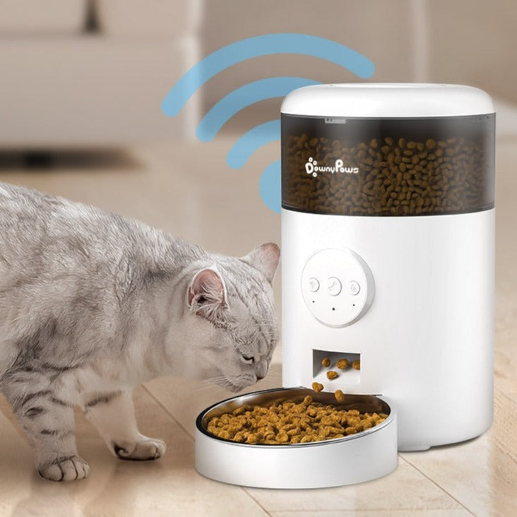 Wifi Foderautomat med Appstyrning – Portionerad Matning för Hund & Katt