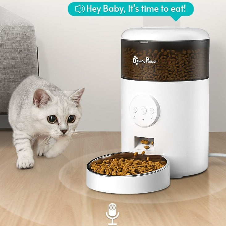 Wifi Foderautomat med Appstyrning – Portionerad Matning för Hund & Katt