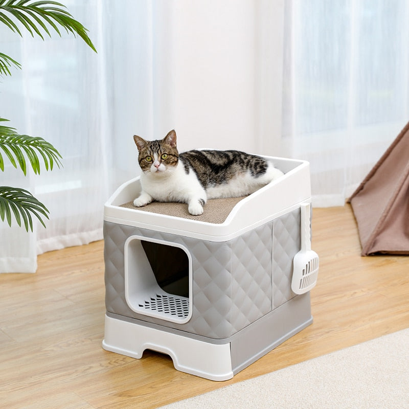 Kattlådehus med Utdragbar Låda