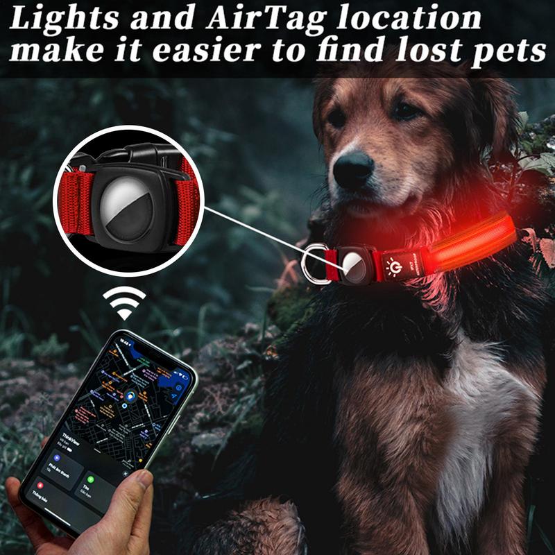 Lysande AirTag-halsband för Hund – Säkerhet och Synlighet i Mörker