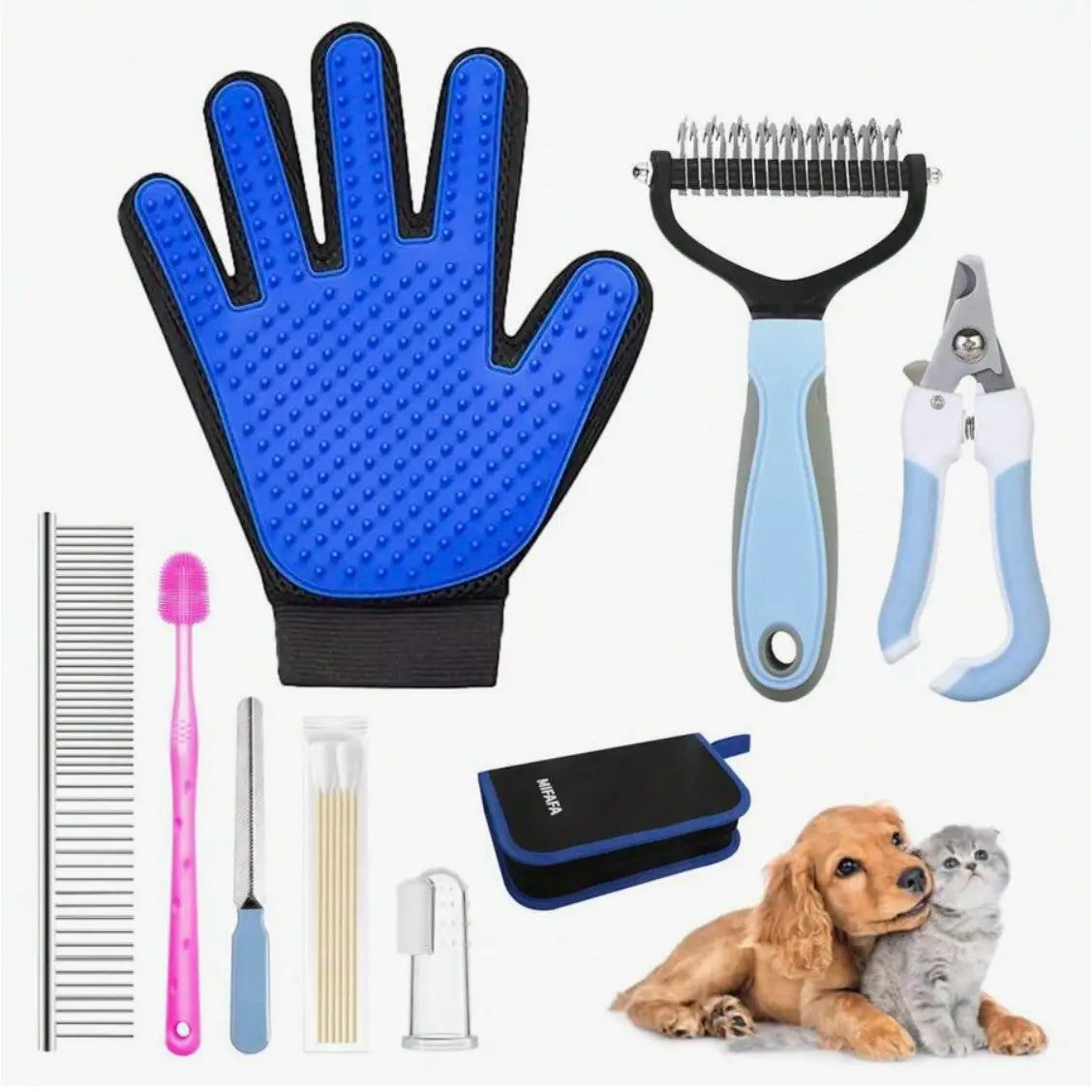 Komplett Grooming Set – Pälsvård & Hygien för Hund och Katt