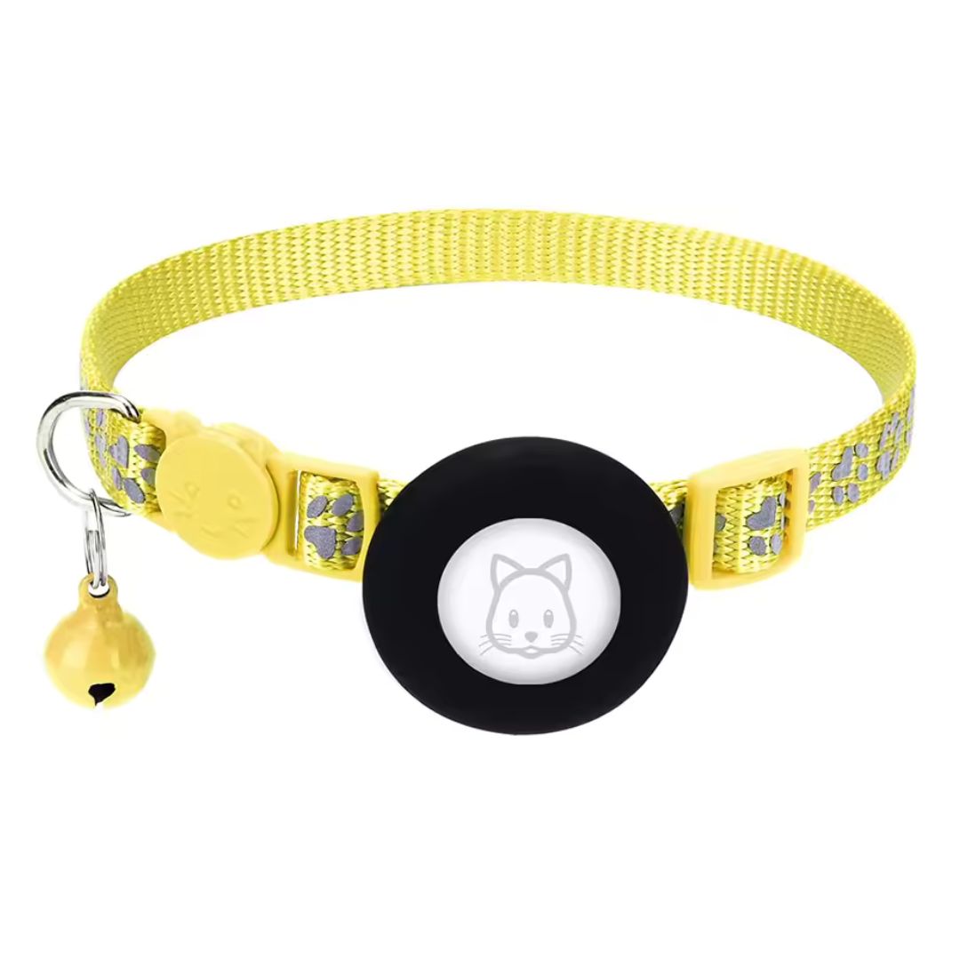 Airtag-katthalsband med reflekterande detaljer – rosa och svart