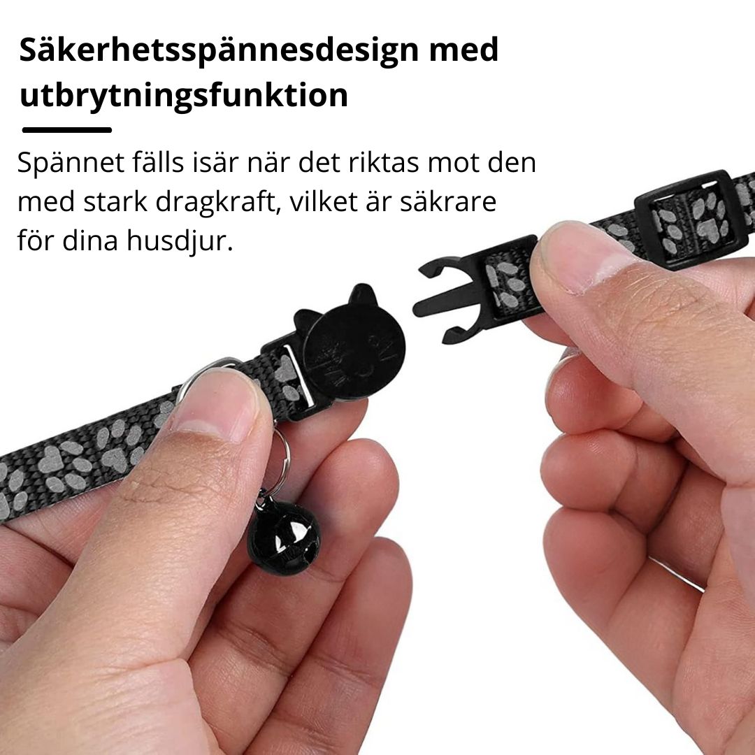 Airtag-katthalsband med reflekterande detaljer – rosa och svart