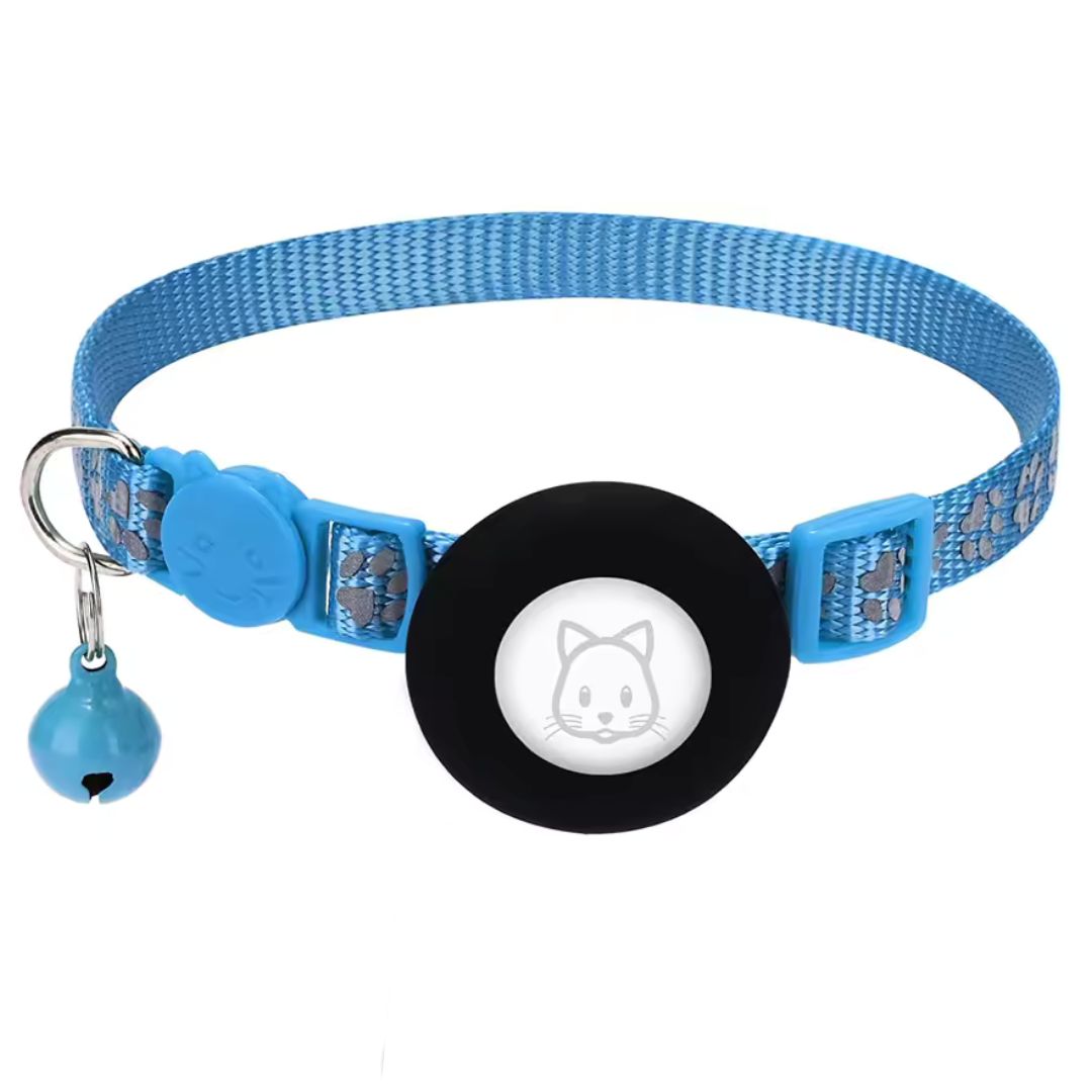 Airtag-katthalsband med reflekterande detaljer – rosa och svart