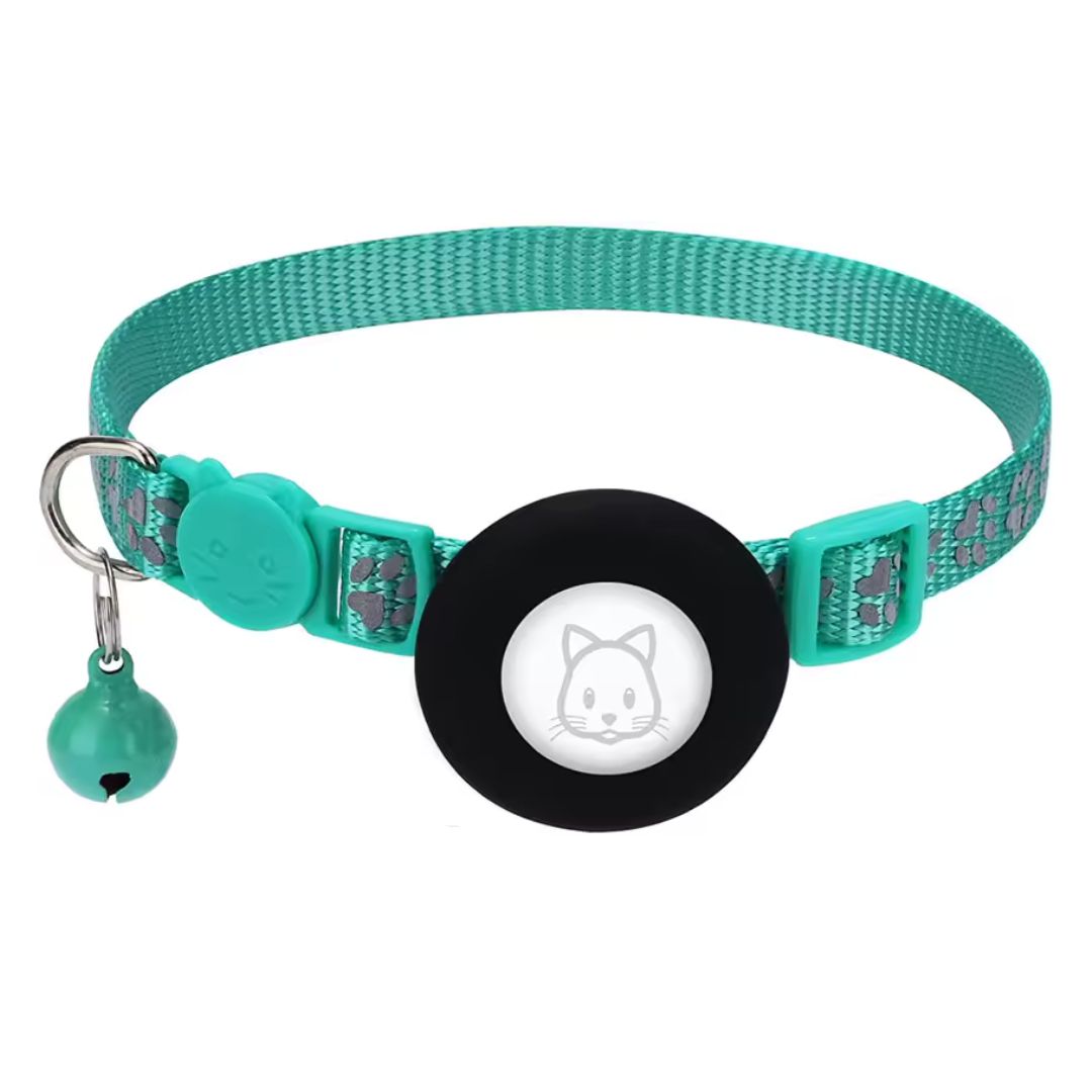 Airtag-katthalsband med reflekterande detaljer – rosa och svart