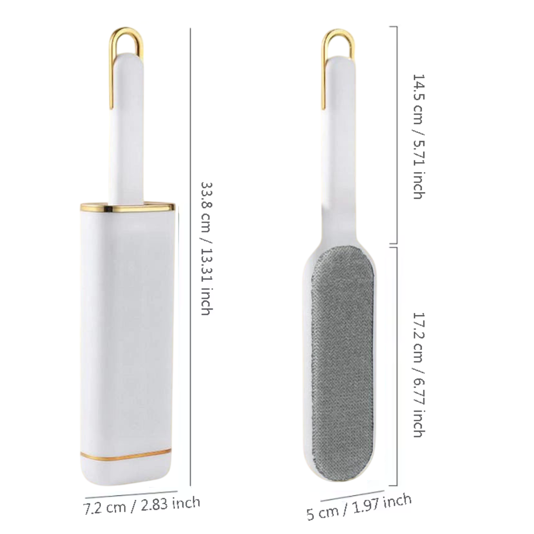 Dubbelsidig päls- och luddborste för snabb och effektiv rengöring av kläder och möbler