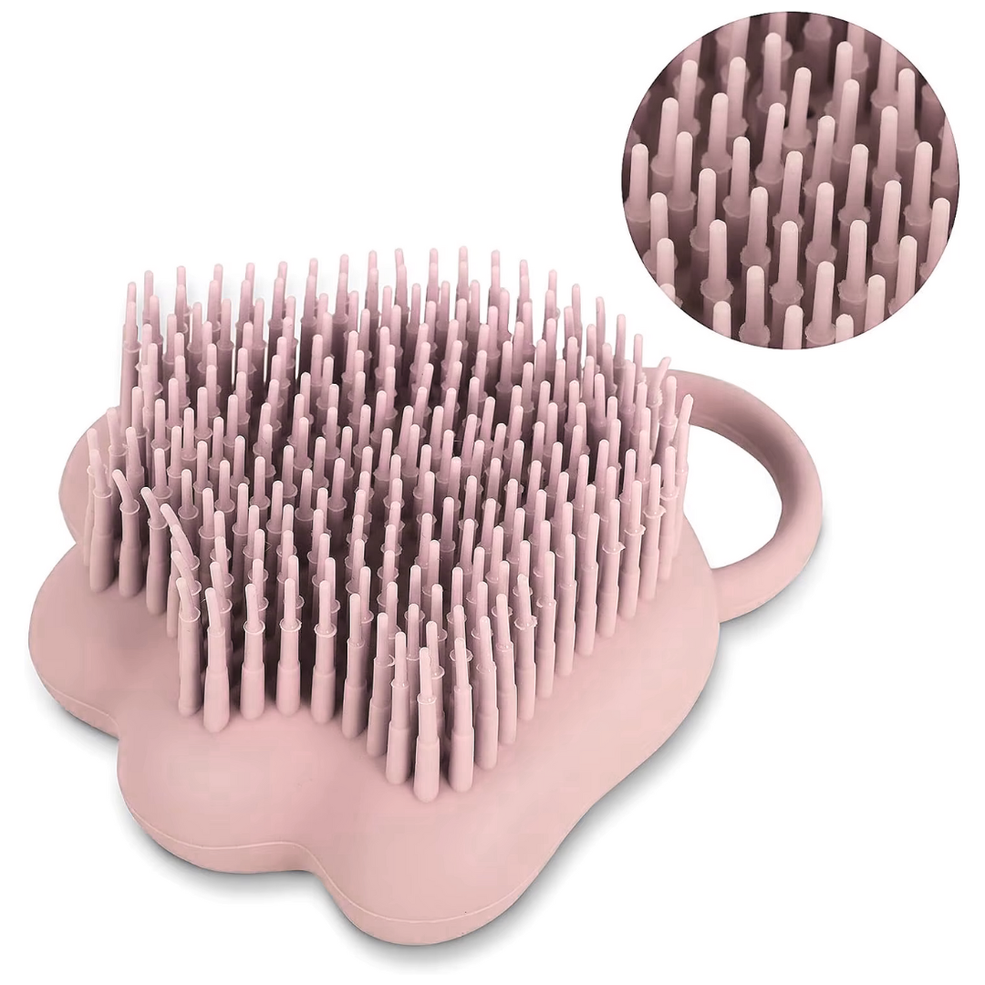 Duschborste för husdjur med schampofördelare – mjuk massage och lätt tovorborttagning