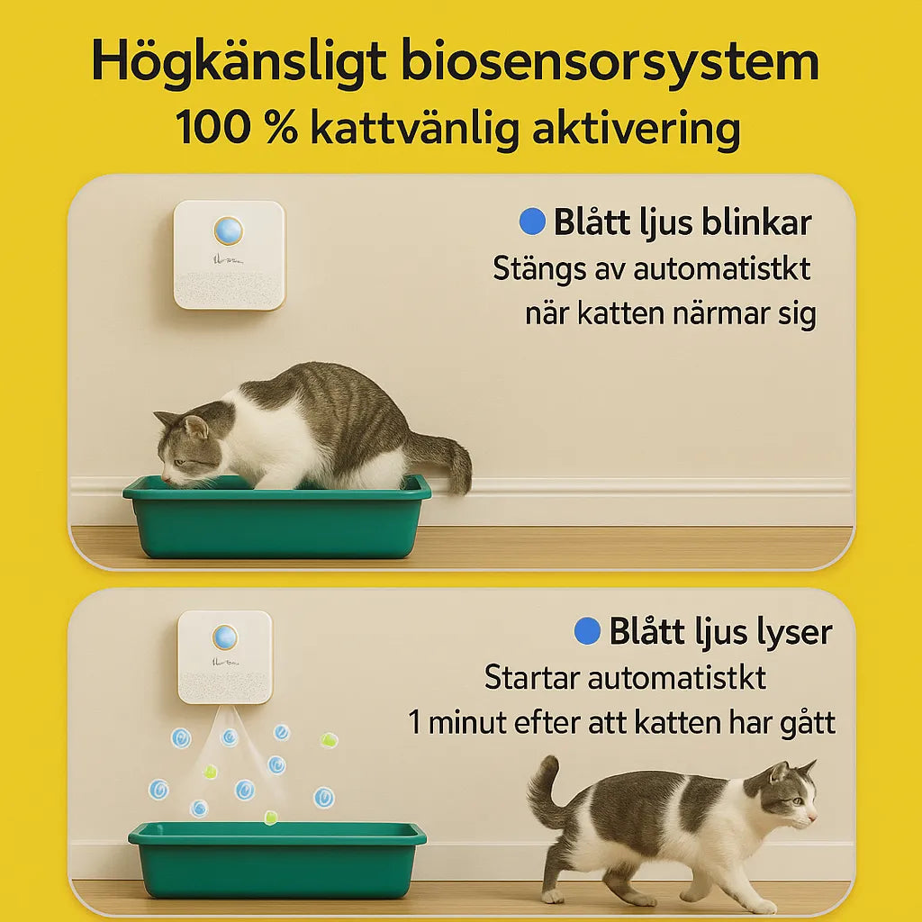 Luftrenare för Kattlåda – Batteridriven & Uppladdningsbar med Kolfilter