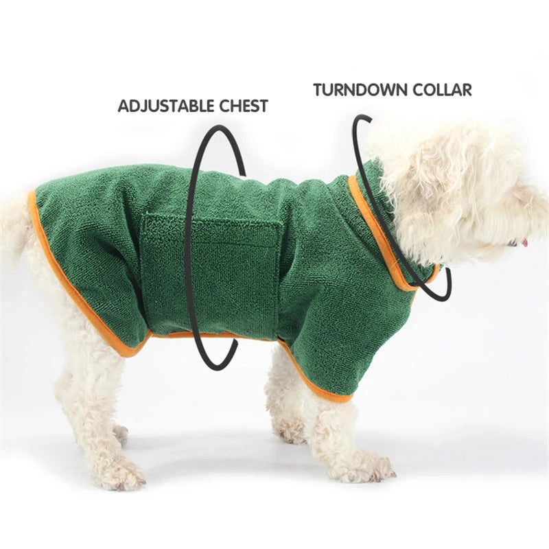 Högabsorberande hundbadrock i mikrofiber – snabbtorkande och bekväm