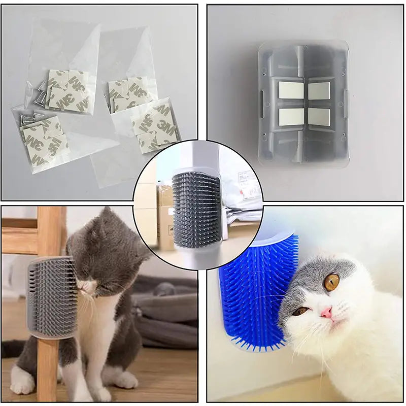 Effektiv & Lugnande Katt Hörn-Massageborste – Enkel Pälsvård Hemma