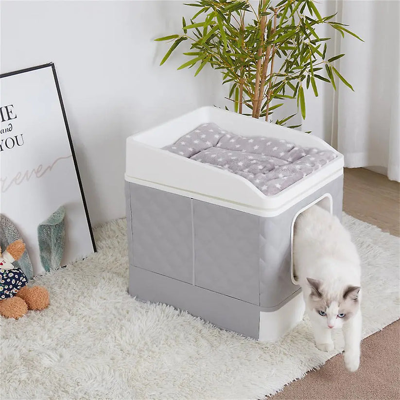 Kattlådehus med Utdragbar Låda