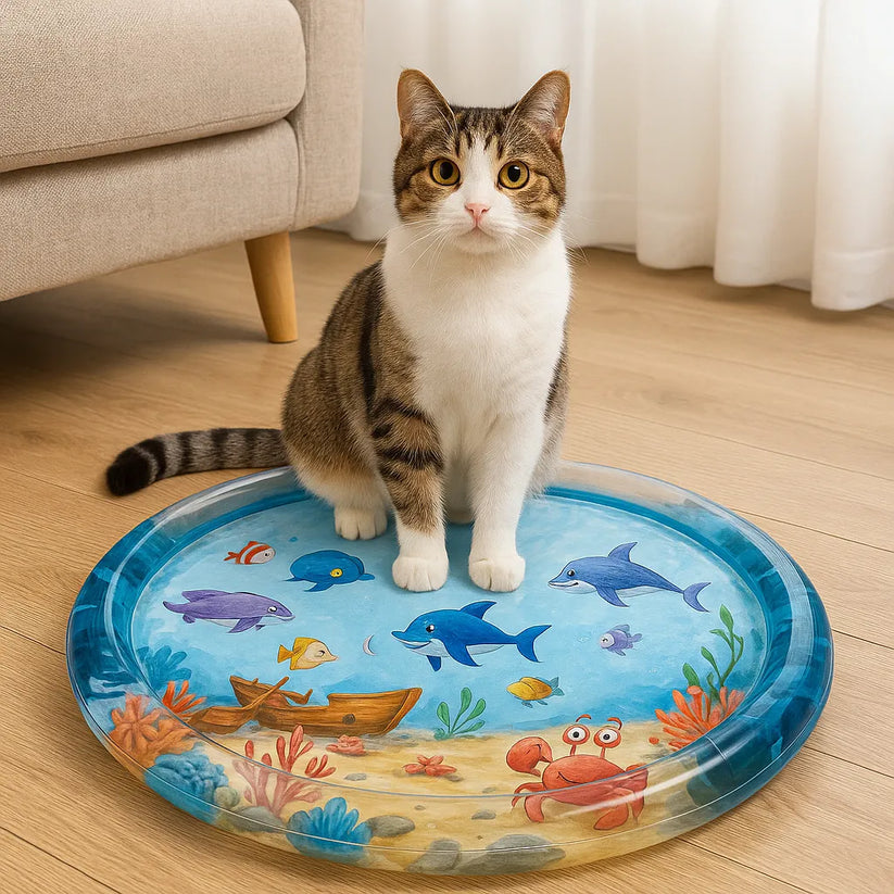 Interaktiv Vattenleksak för Katt – Stimulerande & Hållbar Lek med Rörliga Fiskar