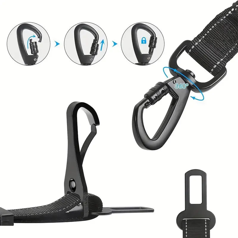 Kraftigt bilbälte för husdjur 60-90cm x B 2.5cm