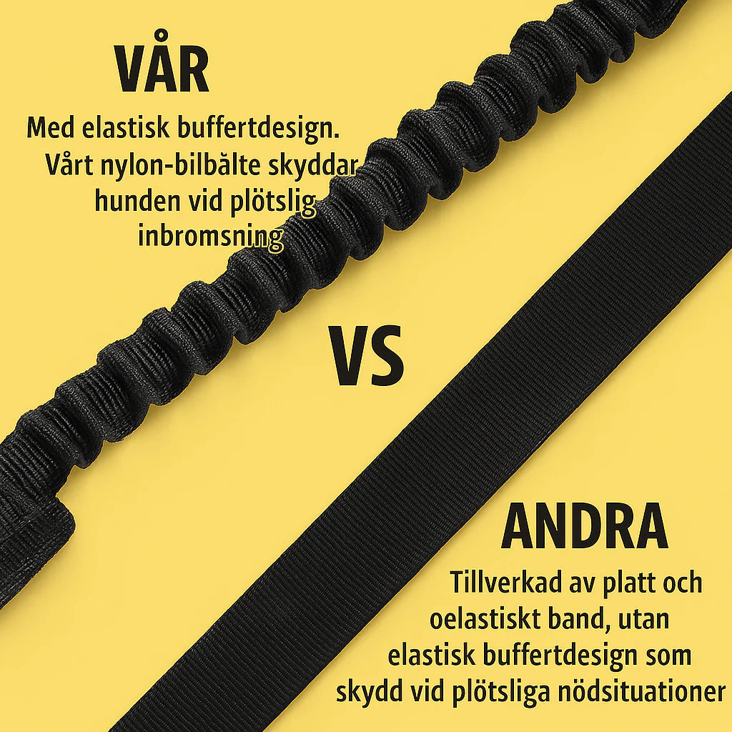 Kraftigt bilbälte för husdjur 60-90cm x B 2.5cm