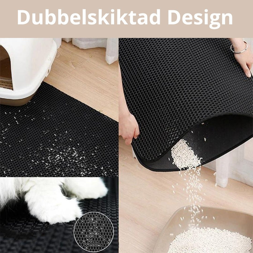 Kattlådematta med dubbelskikt – effektiv fångst av kattsand och halkfri undersida